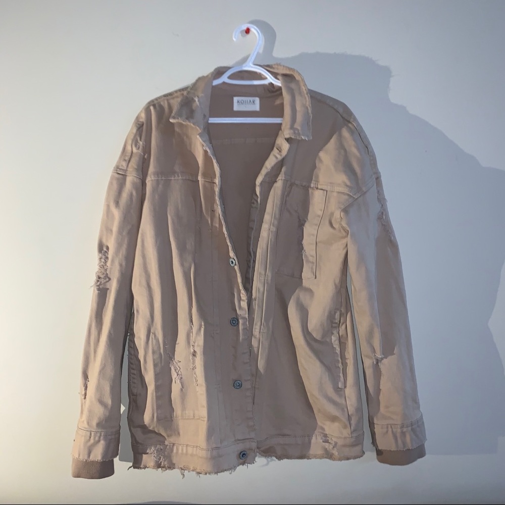 Kollar Denim Distress Jacket